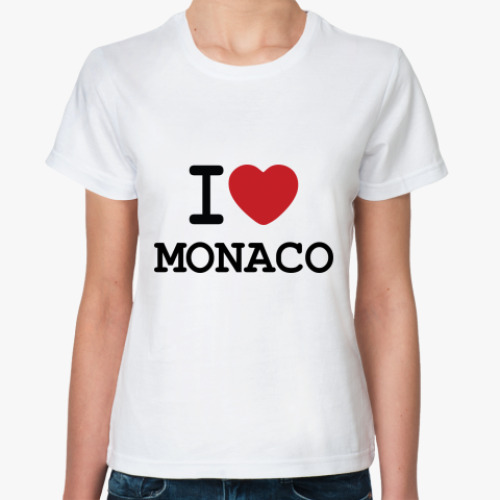 Классическая футболка I Love Monaco