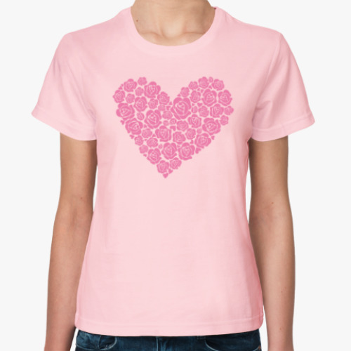 Женская футболка 'Сердце из роз'
