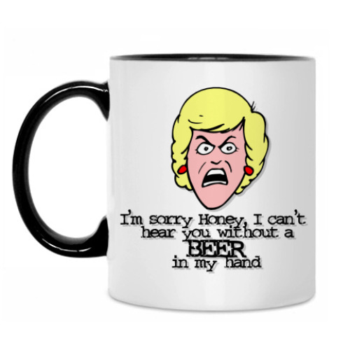 Кружка Can't hear you without beer