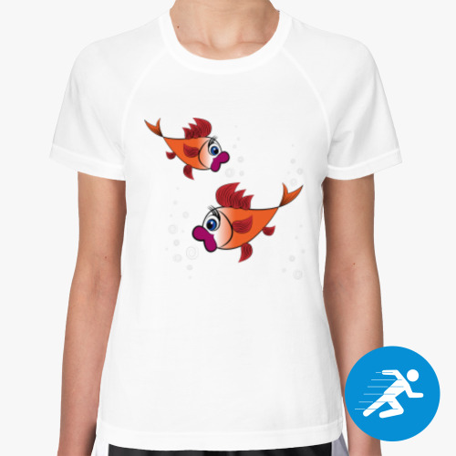 Женская спортивная футболка Золотые рыбки