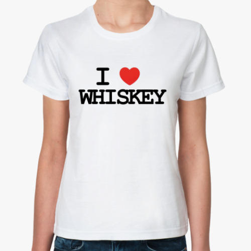 Классическая футболка I love whiskey