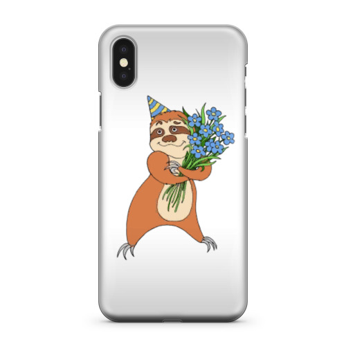 Чехол для iPhone X Милый ленивец