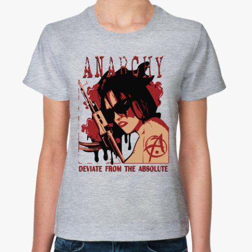 Женская футболка Анархия. Anarchy. Девушка с ружьем.