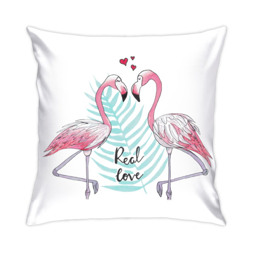 Подушка Розовые фламинго