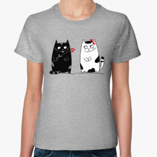 Женская футболка кот и кошка