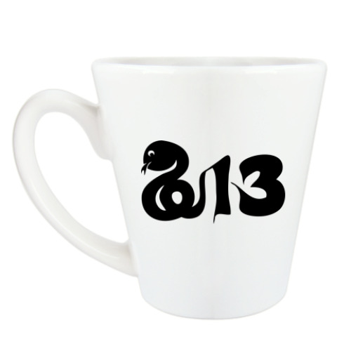 Чашка Латте Новогодний принт Змея-2013 год