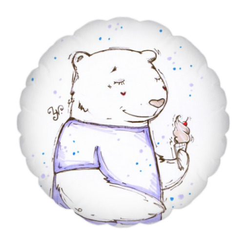 Подушка Медведь с мороженым