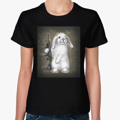 Женская футболка White little Bunny