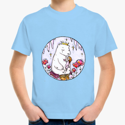 Детская футболка Полярный медведь и девочка