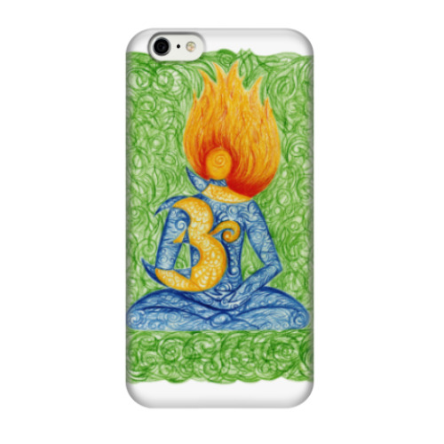 Чехол для iPhone 6/6s Огненный символ Ом (Аум)