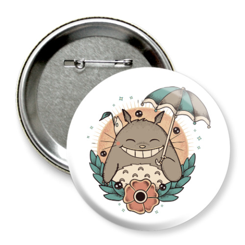 Значок 75мм Smile Totoro