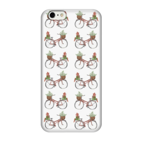 Чехол для iPhone 6/6s Паттерн из рождественских велосипедов