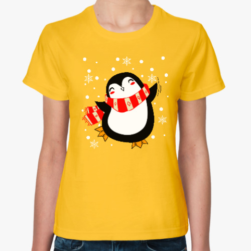Женская футболка Веселый пингвин
