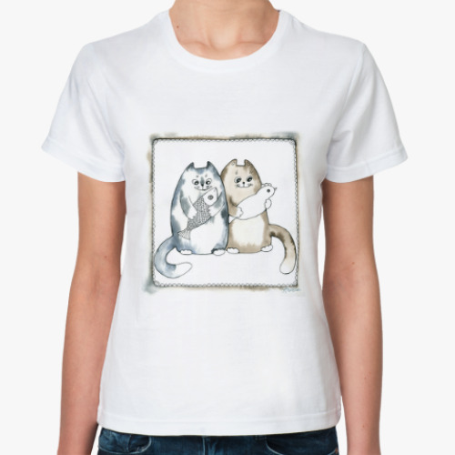 Классическая футболка 'Благополучные коты'