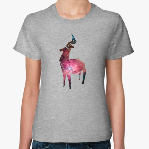 Женская футболка Космический олень