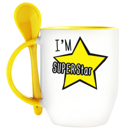 Кружка с ложкой I'm Superstar