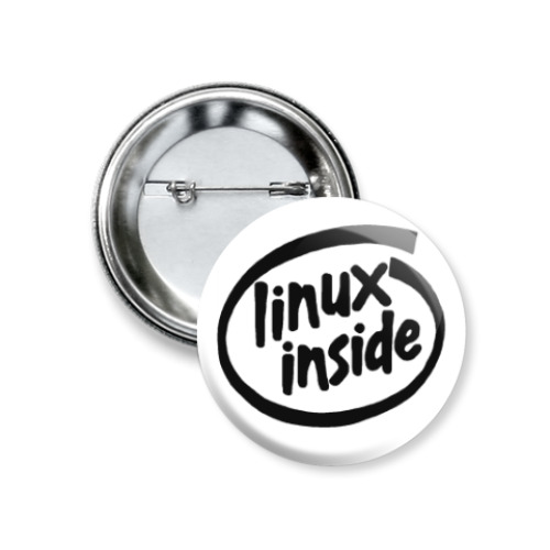 Значок 37мм Linux inside