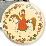 Девушка на лошади. Русский орнамент