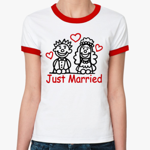 Женская футболка Ringer-T Для молодоженов на свадьбу