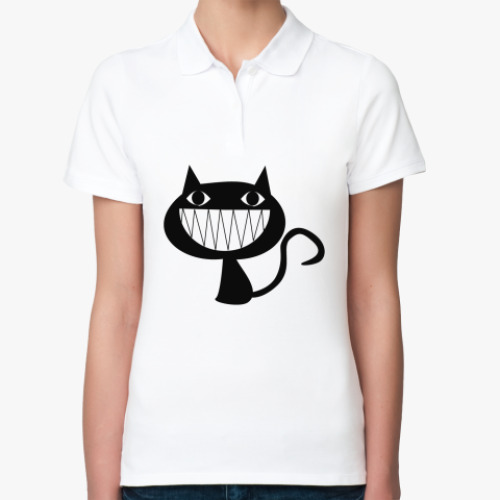 Женская рубашка поло кот
