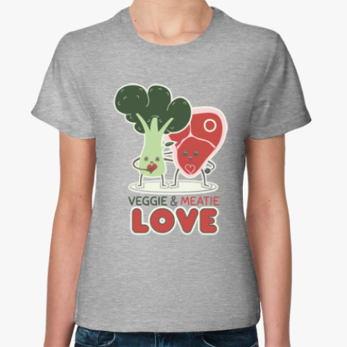Женская футболка Овощно-мясная любовь