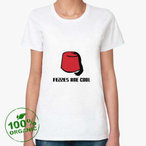Женская футболка из органик-хлопка Доктор Кто фезка бабочка