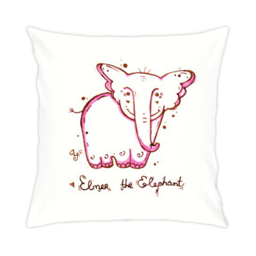 Подушка Розовый слон