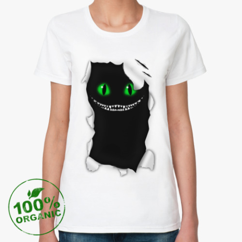 Женская футболка из органик-хлопка  'Чеширский кот'