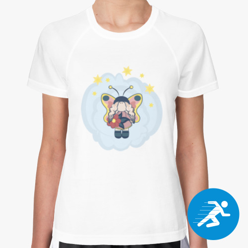Женская спортивная футболка Феечка на облачке