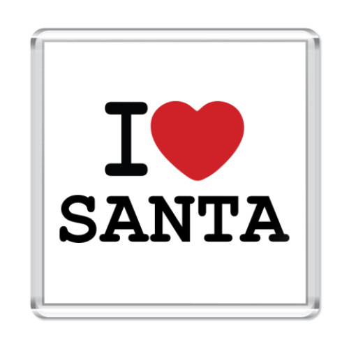 Магнит Новогодний принт I Love Santa