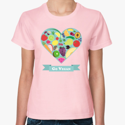 Женская футболка Сердце вегана