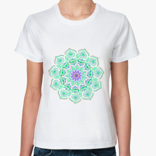 Классическая футболка цветочный орнамент