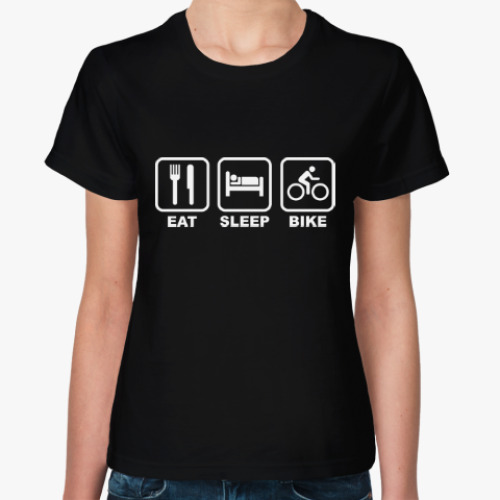 Женская футболка Eat Sleep Bike