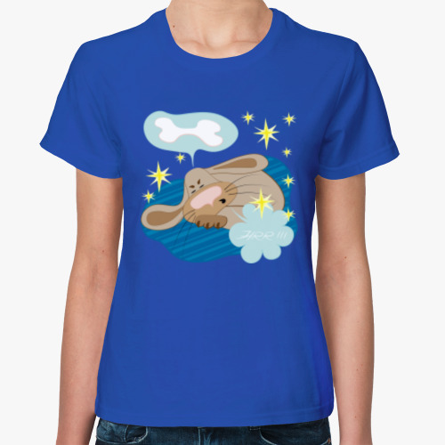 Женская футболка Пес Захар и сон
