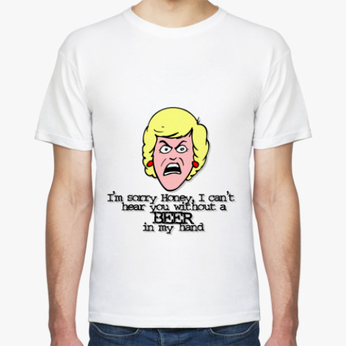 Футболка Can't hear you without beer