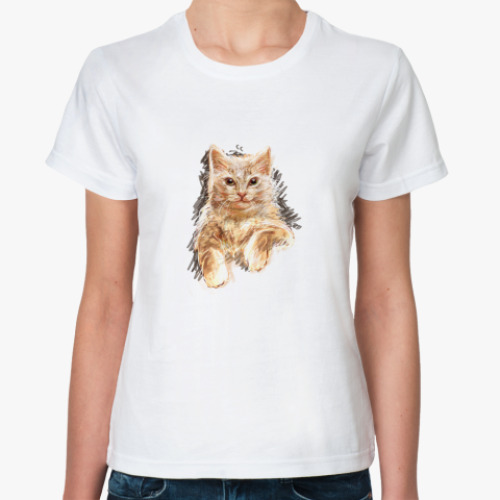 Классическая футболка Кот в карандашах
